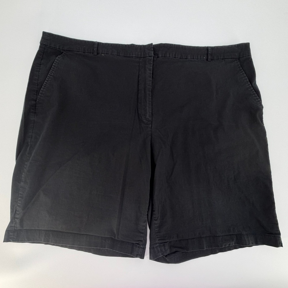 Venezia Jeans Shorts Women 28 Black Bermuda High Rise Cotton Chino Plus Size Y2K